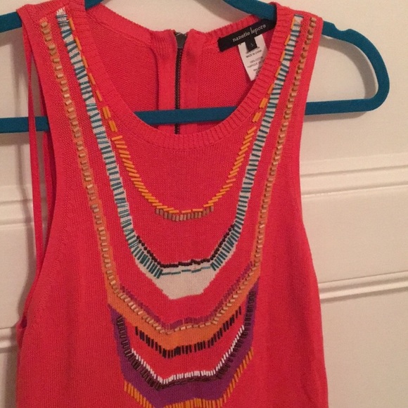 Nanette Lepore beaded dress orange 4 - Picture 3 of 4